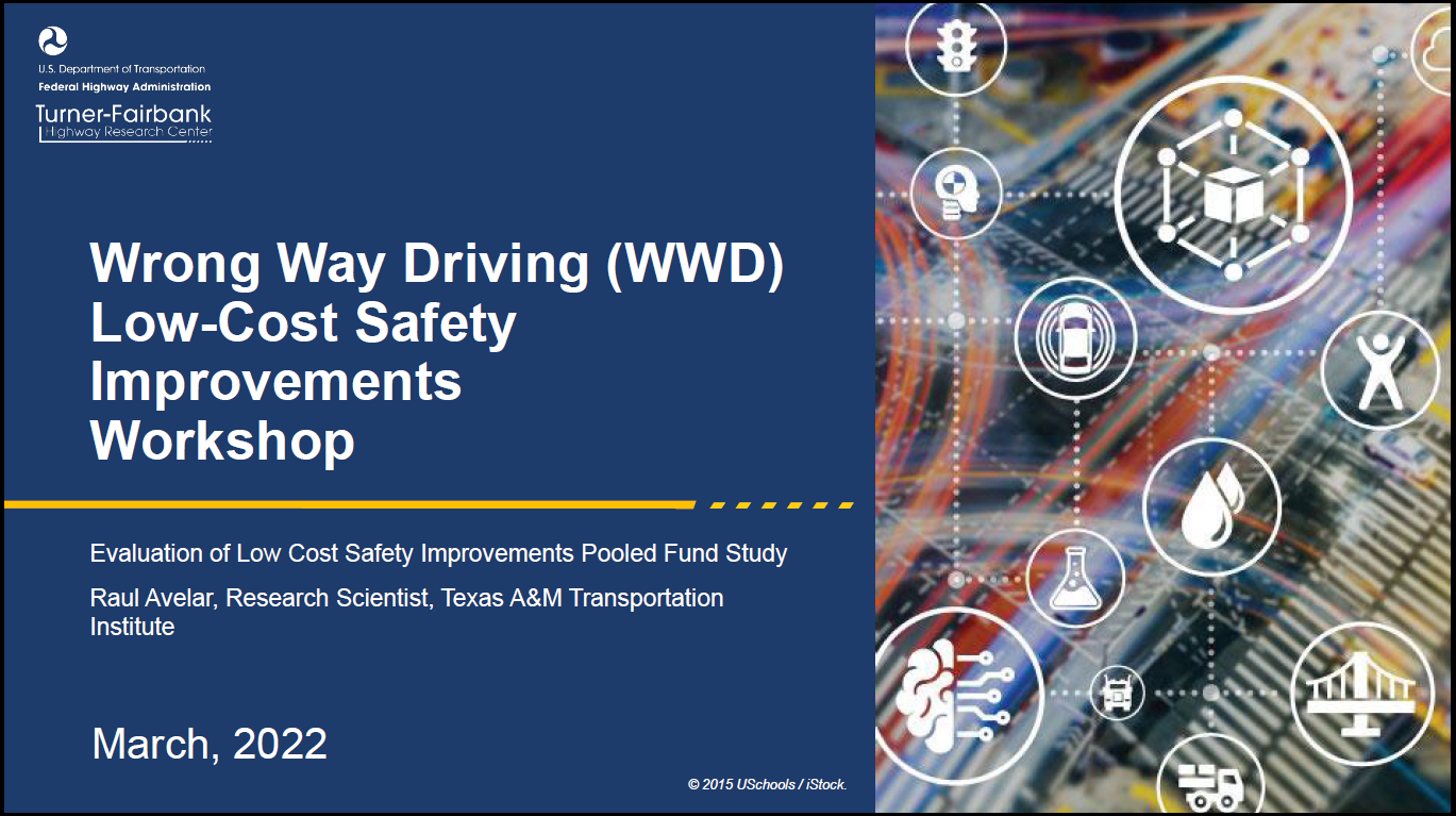 Wrong Way Driving (WWD) Low-Cost Safety Improvements Workshop PDF cover