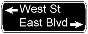 directional arrows on intersection street–name signs