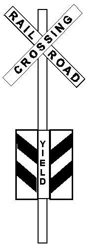 Figure 22. Enhanced Crossbuck sign, referred to as the "Buckeye Crossbuck" or the "Conrail Sheild."