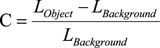 Equation. Contrast ratio. Click here for more detail.