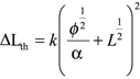 Equation. Basic ΔL subscript th model. Click here for more detail.