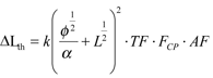 Equation. Complete ΔL subscript th model. Click here for more detail.