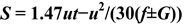 Equation. Stopping distance model. Click here for more detail.