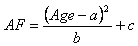 Equation. Age factor calculation. Click here for more detail.