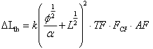 Equation. Complete ΔLth model calculation. Click here for more detail.