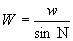 3.12.1. W equals w divided by sine of N
