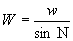 3.12.1. W equals w divided by sine of N