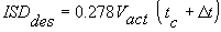 3.1.3. ISD sub des equals 0.278 times V sub act times the sum of t sub c plus delta t