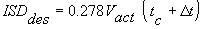 3.1.3. ISD sub des equals 0.278 times V sub act times the sum of t sub c plus delta t