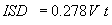 3.2.1. ISD equals 0.278 times V times t