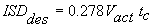 3.2.2. ISD sub des equals 0.278 times V sub act times t sub c