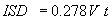 3.3.1. ISD equals 0.278 times V times t