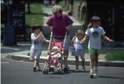 Figure 48. Look before crossing the street is encouraged in pedestrian education programs