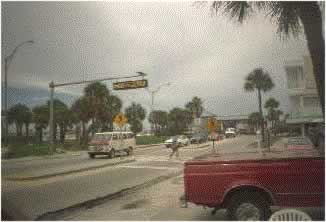 Figure 26. Crosswalk treatments such as lighted signs have been used in an attempt to affect pedestrian and/or motorist behaviors