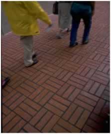 Figure 52. A picture of a textured pavement at a crosswalk. This system may help vision-impaired pedestrians to cross streets.