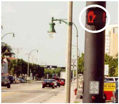Example of countdown pedestrian signal in Lauderdale-By-The-Sea, FL.