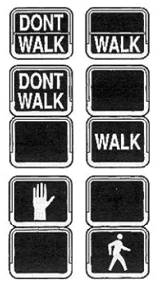 Pedestrian crossing signals should be clear and understandable by all users.