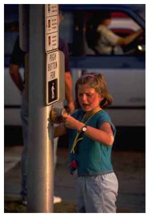 Example of pedestrian pushbutton location.