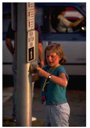 Example of pedestrian pushbutton location.