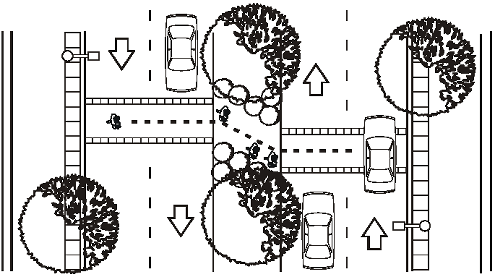 Diagram of a staggered crossing configuration.