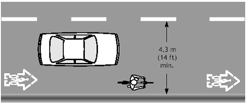 Typical application of shared roadway pavement markings.