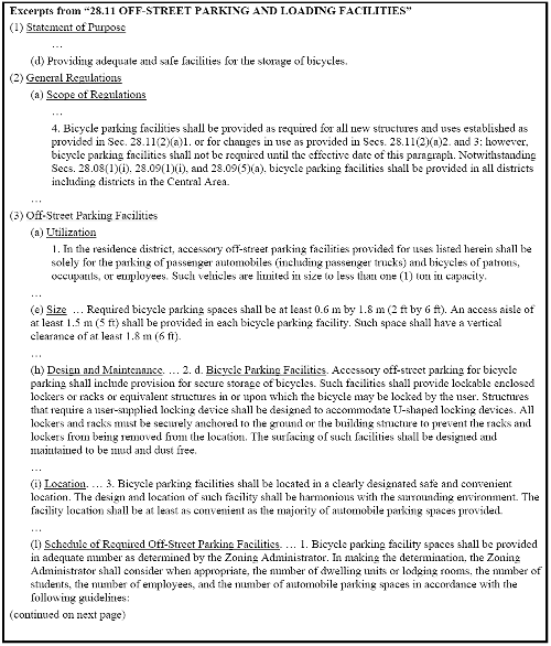 Excerpts from off-street parking ordinance in Madison, WI.