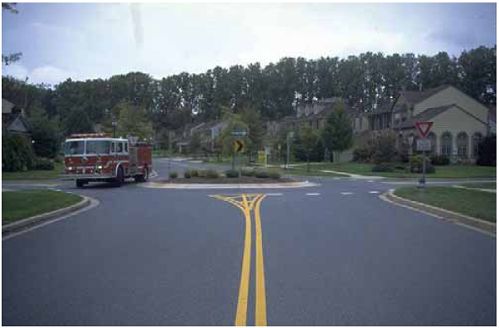 Emergency vehicle access should always be considered when incorporating traffic–calming measures.