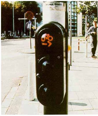 Bicycle signal used in Amsterdam, The Netherlands.