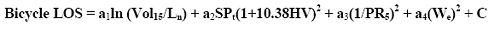 Figure 4–4. Equation. Bicycle LOS.