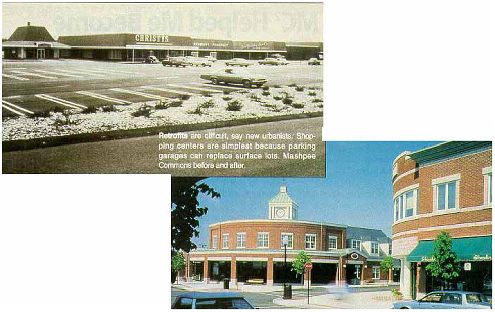 Mashpee Commons before and after retrofitting.