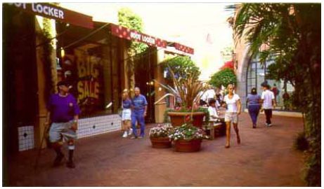 Alleys can be made attractive and can serve as access points to shops.