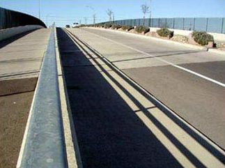 This picture shows two different pictures to illustrate different examples of sidewalks on bridges.
