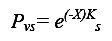 equation 37: P subscript VS equals E raised to the parenthesis negative X times K subscript S end-parenthesis.