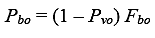 equation 51: P subscript BO equals parenthesis 1 minus P subscript VO end-parenthesis times F subscript BO.
