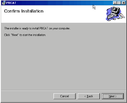 Confirmation screen will appear; click Next to install.