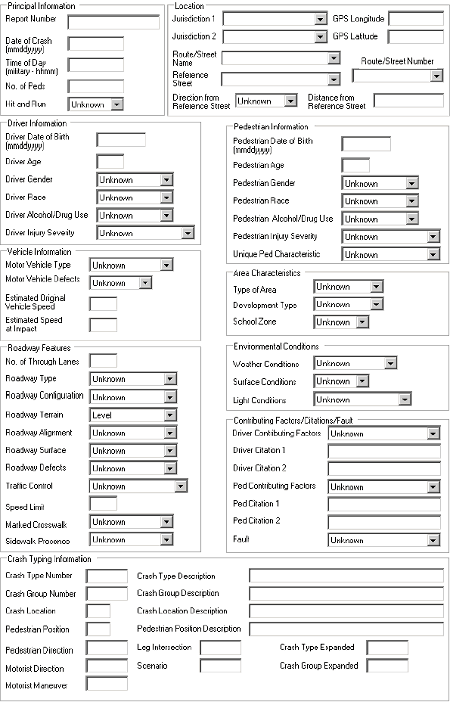 Figure 123. Ped_All_Data_RouteName Form