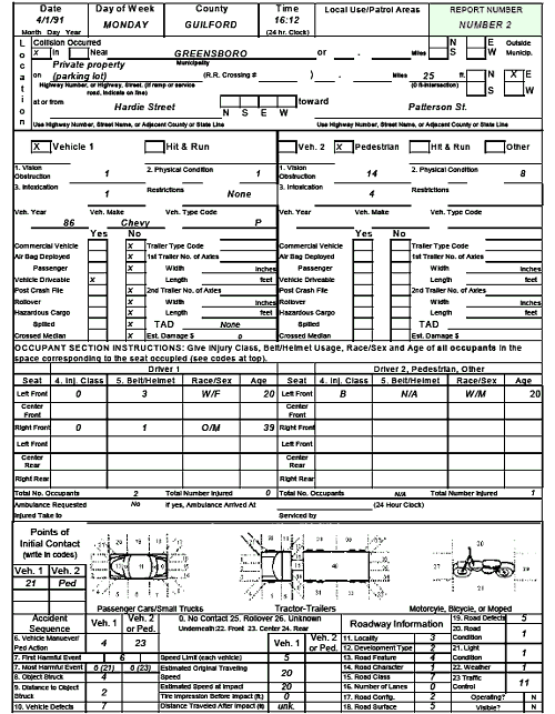 Figure 133. North Carolina Crash Report—Number 2