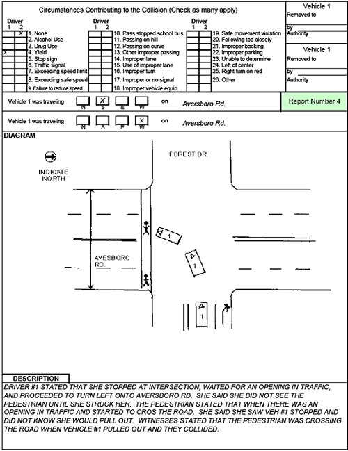 Figure 135. North Carolina Crash Report—Number 4