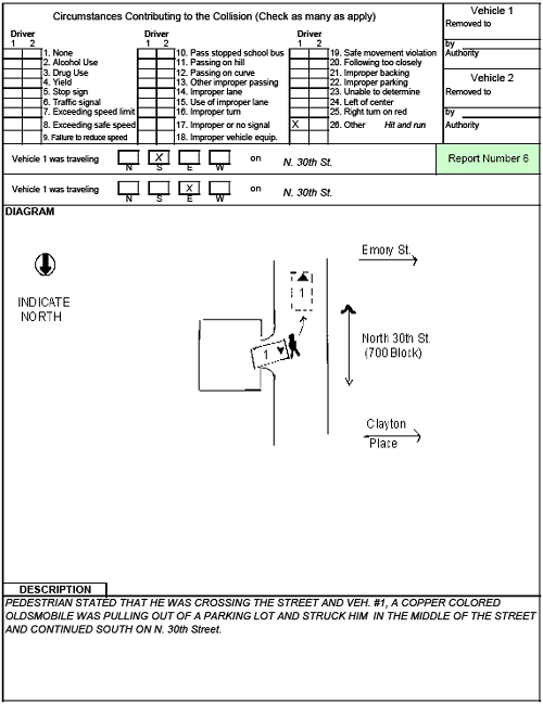 Figure 137. North Carolina Crash Report—Number 6