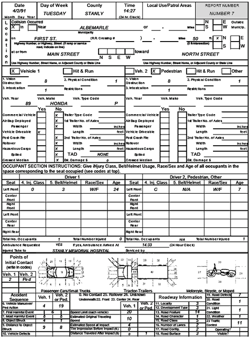 Figure 138. North Carolina Crash Report—Number 7