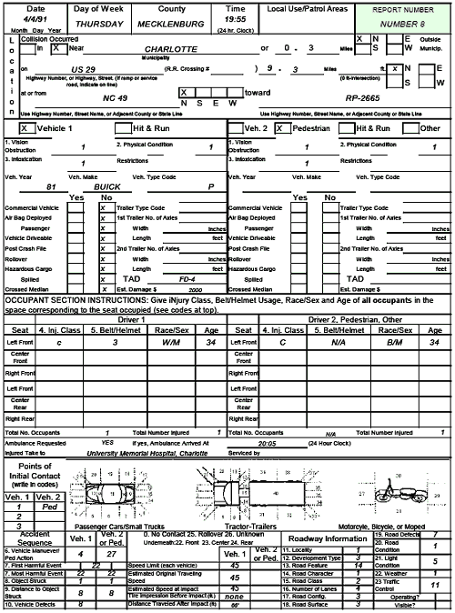 Figure 139. North Carolina Crash Report—Number 8