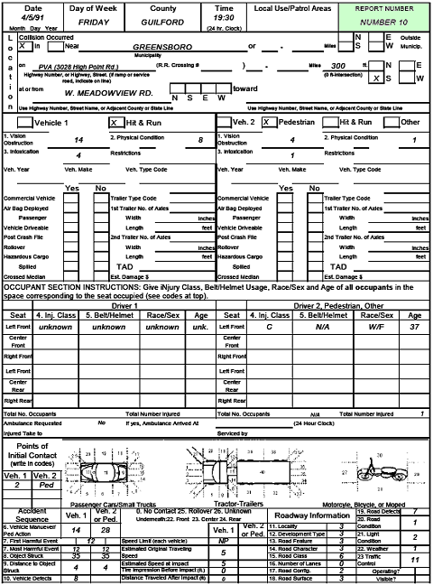 Figure 141. North Carolina Crash Report—Number 10