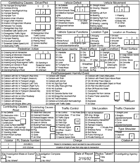 Figure 142. Florida Crash Report—Report 1