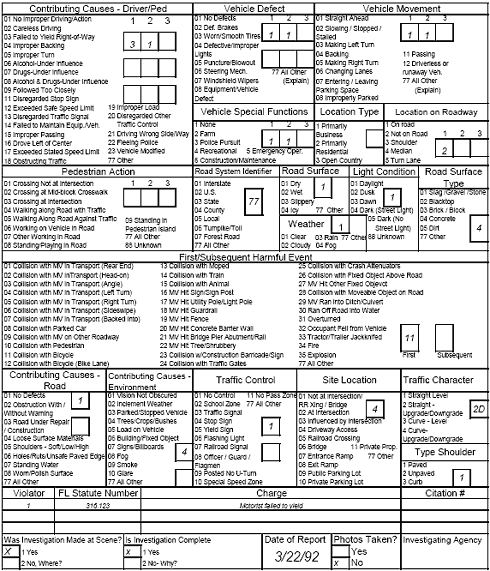 Figure 145. Florida Crash Report—Report 4