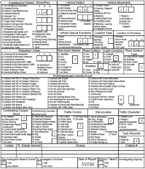 Figure 149. Florida Crash Report—Report 8