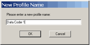A click on Add New Profile opens a window where the new profile name can be entered.