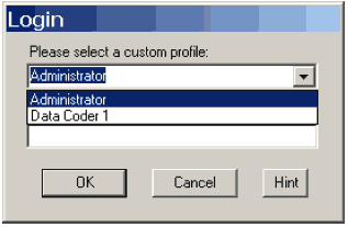 Once a profile is added, the user will need to select the correct profile from a list of available profiles the next time the application is started.