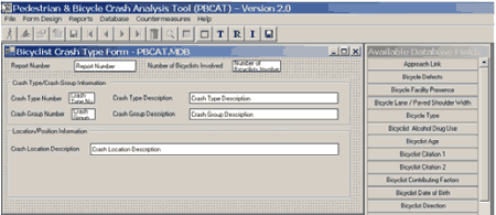 A click on Edit Form and one of the available forms will open a window showing all fields in the form; the list of available database fields will only show fields not included on the form