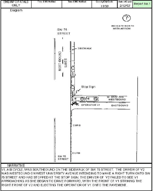 Florida Crash Report for example 1, page 3.