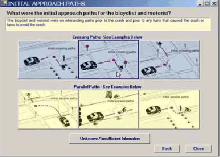 Click crossing paths on the initial approach paths screen.